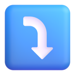 Arrow Pointing Rightwards Then Curving Downwards 3D