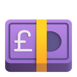 Banknote with Pound Sign 3D