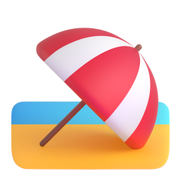 Beach with Umbrella 3D
