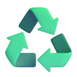 Black Universal Recycling Symbol 3D