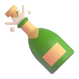 Bottle with Popping Cork 3D