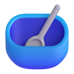 Bowl with Spoon 3D