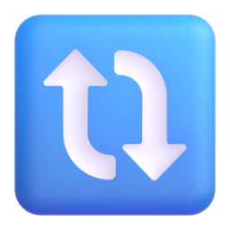 Clockwise Downwards and Upwards Open Circle Arrows 3D