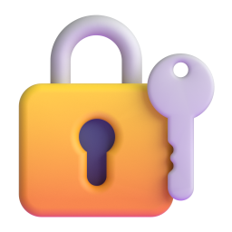 Closed Lock with Key 3D