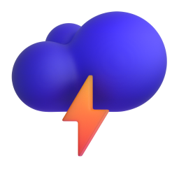 Cloud with Lightning 3D