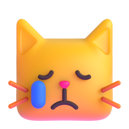 Crying Cat Face 3D