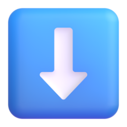 Downwards Black Arrow 3D