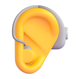 Ear with Hearing Aid 3D