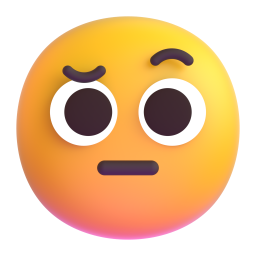 Face with One Eyebrow Raised 3D