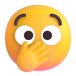 Face with Open Eyes and Hand Over Mouth 3D