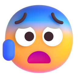 Face with Open Mouth and Cold Sweat 3D