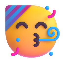Face with Party Horn and Party Hat 3D