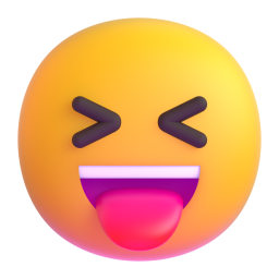 Face with Stuck-Out Tongue and Tightly-Closed Eyes 3D