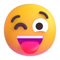 Face with Stuck-Out Tongue and Winking Eye 3D