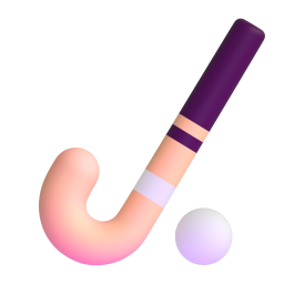 Field Hockey Stick and Ball 3D