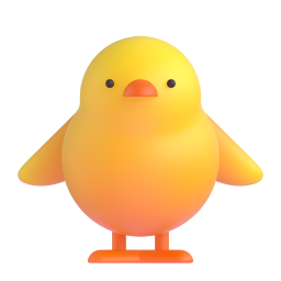Front-Facing Baby Chick 3D