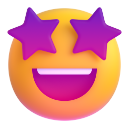 Grinning Face with Star Eyes 3D
