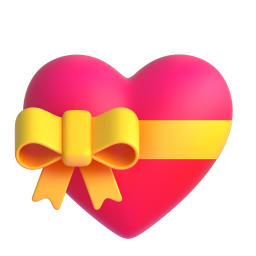 Heart with Ribbon 3D