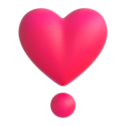 Heavy Heart Exclamation Mark Ornament 3D