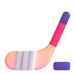 Ice Hockey Stick and Puck 3D