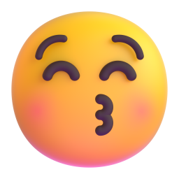 Kissing Face with Closed Eyes 3D