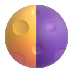 Last Quarter Moon Symbol 3D