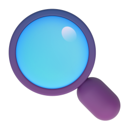 Left-Pointing Magnifying Glass 3D