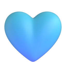 Light Blue Heart 3D