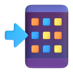 Mobile Phone with Rightwards Arrow at Left 3D