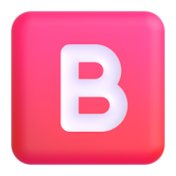 Negative Squared Latin Capital Letter B 3D