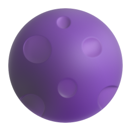 New Moon Symbol 3D