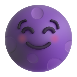 New Moon with Face 3D
