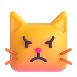 Pouting Cat Face 3D
