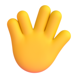Raised Hand with Part Between Middle and Ring Fingers 3D