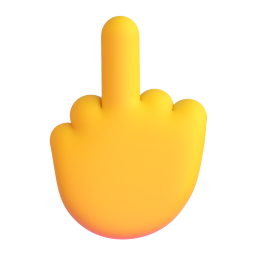 Reversed Hand with Middle Finger Extended 3D