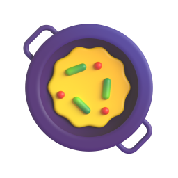 Shallow Pan of Food 3D