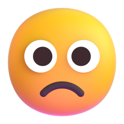 Slightly Frowning Face 3D