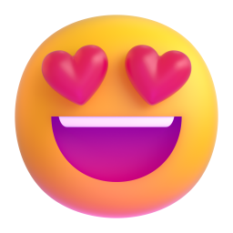 Smiling Face with Heart-Shaped Eyes 3D