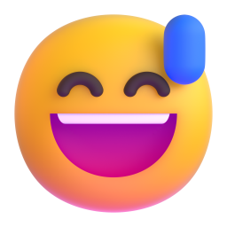 Smiling Face with Open Mouth and Cold Sweat 3D