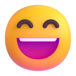 Smiling Face with Open Mouth and Smiling Eyes 3D