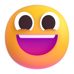 Smiling Face with Open Mouth 3D