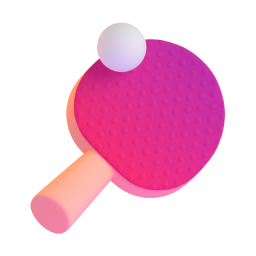 Table Tennis Paddle and Ball 3D