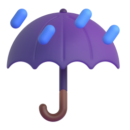 Umbrella with Rain Drops 3D