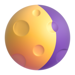 Waning Gibbous Moon Symbol 3D