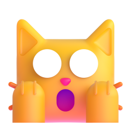 Weary Cat Face 3D