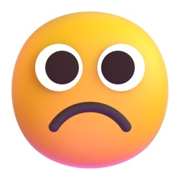 White Frowning Face 3D