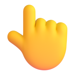 White Up Pointing Backhand Index 3D