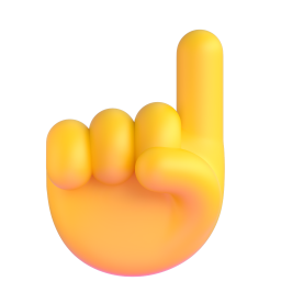 White Up Pointing Index 3D
