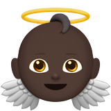 baby angel: dark skin tone Apple Emoji