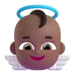 baby angel: medium-dark skin tone 3D